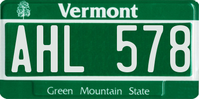 VT license plate AHL578