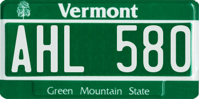 VT license plate AHL580