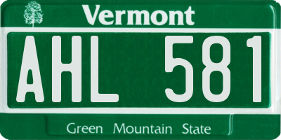 VT license plate AHL581