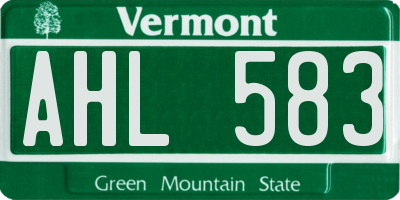 VT license plate AHL583