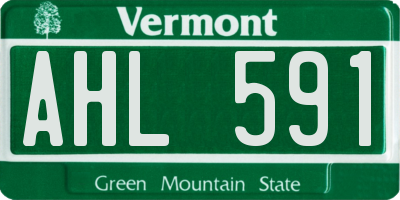 VT license plate AHL591