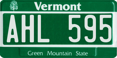 VT license plate AHL595