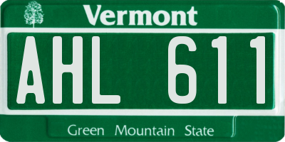 VT license plate AHL611