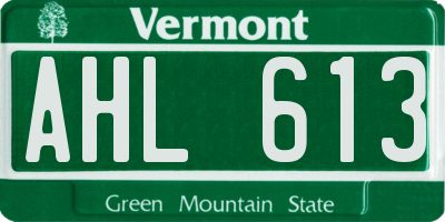 VT license plate AHL613