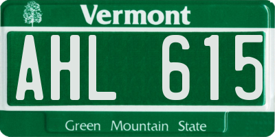 VT license plate AHL615