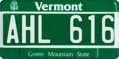 VT license plate AHL616