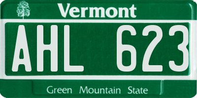 VT license plate AHL623