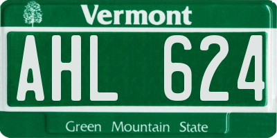 VT license plate AHL624