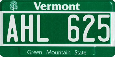 VT license plate AHL625