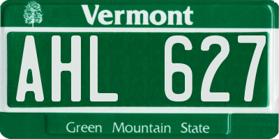 VT license plate AHL627