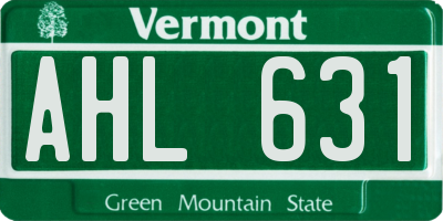 VT license plate AHL631