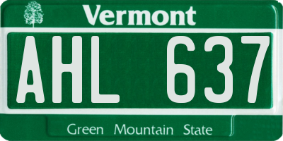 VT license plate AHL637