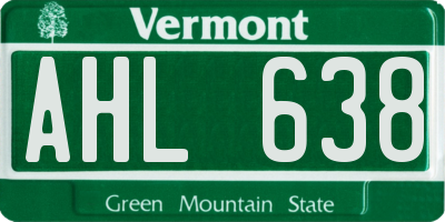 VT license plate AHL638