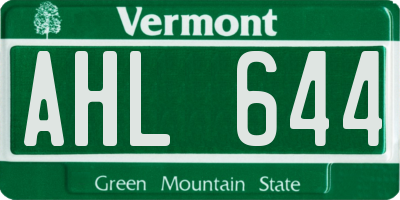 VT license plate AHL644