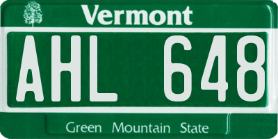 VT license plate AHL648