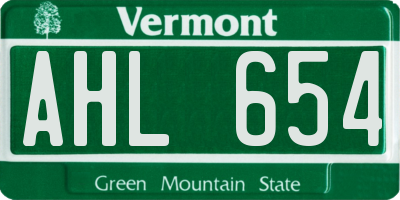 VT license plate AHL654