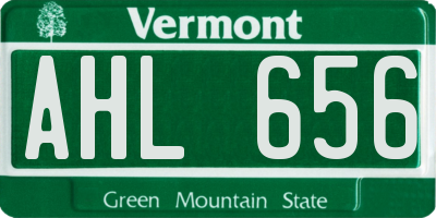 VT license plate AHL656