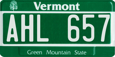 VT license plate AHL657