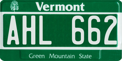 VT license plate AHL662
