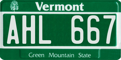 VT license plate AHL667