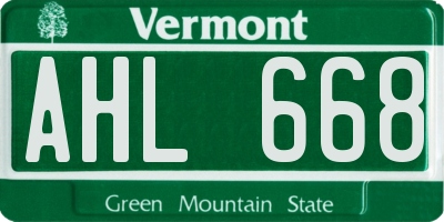 VT license plate AHL668