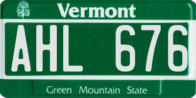VT license plate AHL676