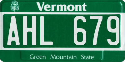 VT license plate AHL679