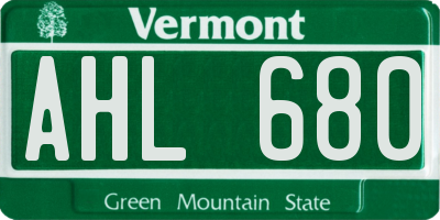 VT license plate AHL680