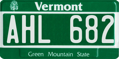 VT license plate AHL682