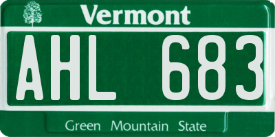 VT license plate AHL683