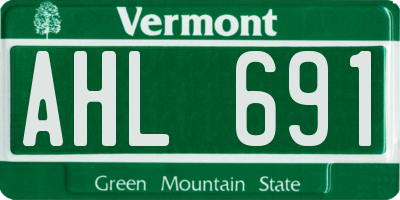 VT license plate AHL691