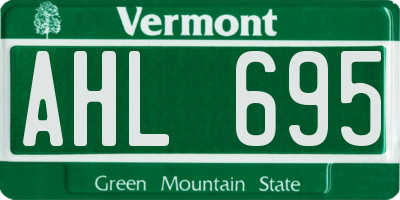 VT license plate AHL695