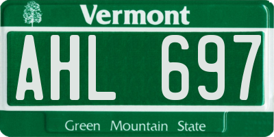 VT license plate AHL697