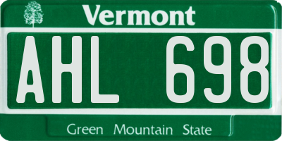VT license plate AHL698