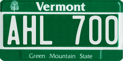 VT license plate AHL700