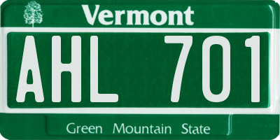VT license plate AHL701