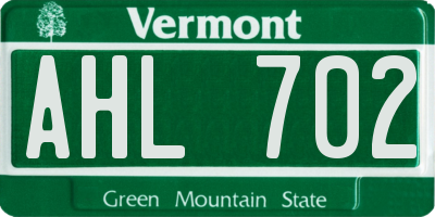 VT license plate AHL702
