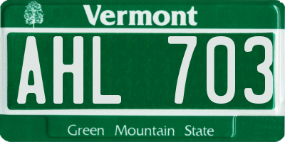 VT license plate AHL703