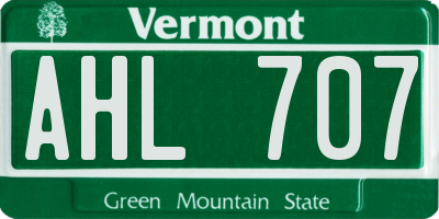 VT license plate AHL707