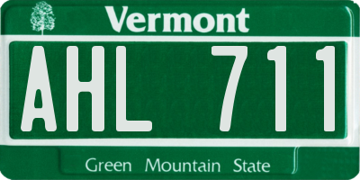 VT license plate AHL711