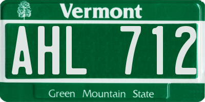 VT license plate AHL712