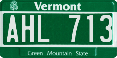 VT license plate AHL713