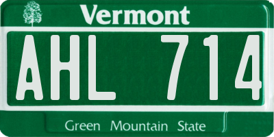 VT license plate AHL714