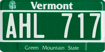 VT license plate AHL717
