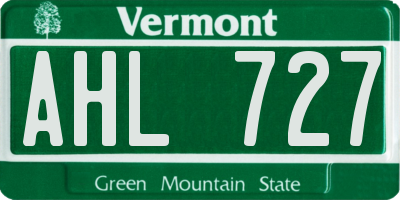 VT license plate AHL727