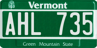 VT license plate AHL735