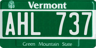 VT license plate AHL737