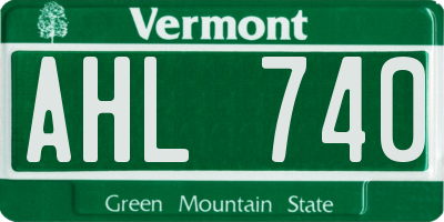 VT license plate AHL740