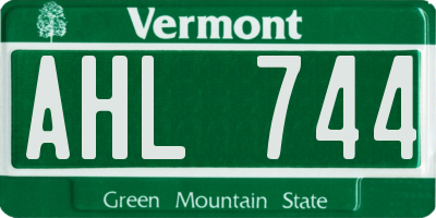 VT license plate AHL744
