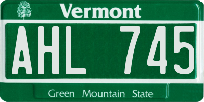 VT license plate AHL745